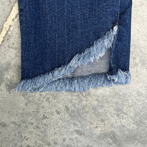 LOFT Outlet Women’s High Rise Straight Dark Wash Raw Hem Cropped 0 - Picture 6 of 10